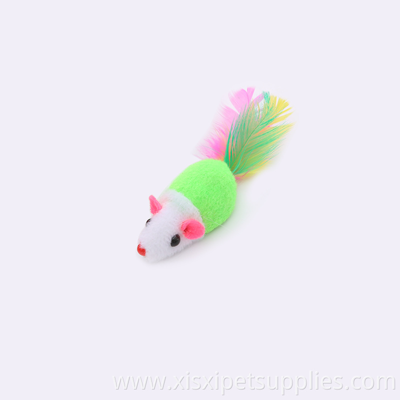 The factory spot colorful feathers mouse interactive cat toy